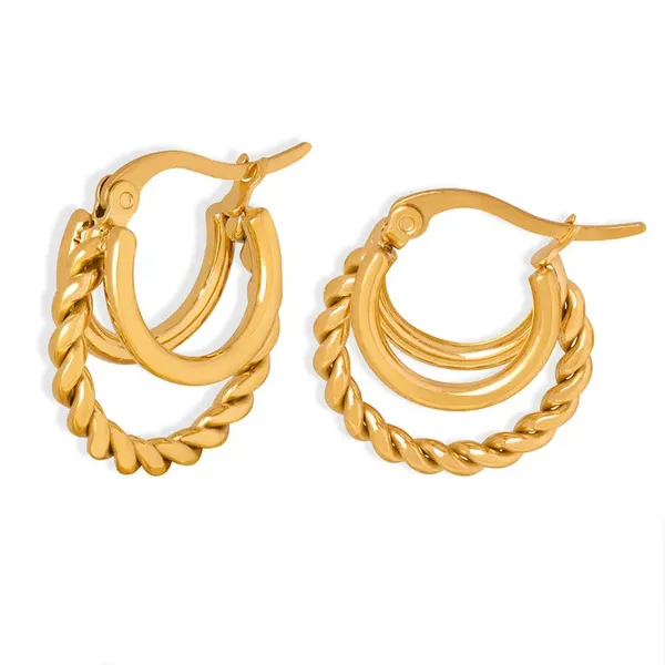 Gold_Tri_Layer_Earrings_For_Women